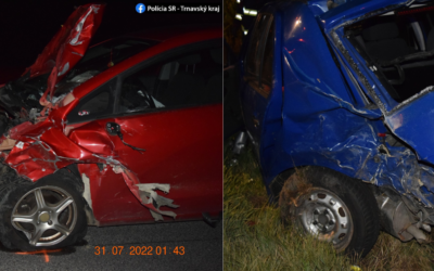 Opití vodiči mali nehodu medzi Galantou a obcou Čierny Brod. Jeden z nich utiekol