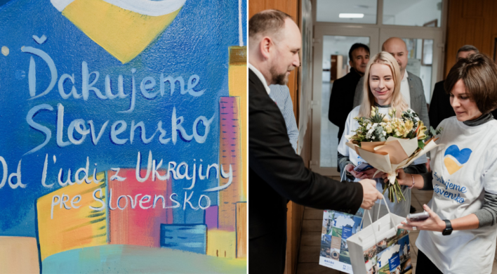 Školu v Galante zdobí nádherná maľba od ukrajinskej umelkyne. Symbolizuje vďaku za doterajšiu pomoc pre ukrajinský ľud